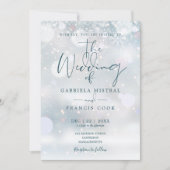 Winter Wonderland QR Code Snow Wedding Einladung (Vorderseite)