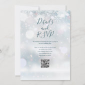 Winter Wonderland QR Code Snow Wedding Einladung (Rückseite)