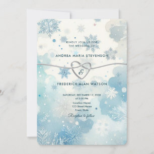 Winter Wonderland QR Hochzeits-Einladung Einladung