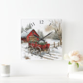 Winter Wonderland Quadratische Wanduhr (Zuhause)