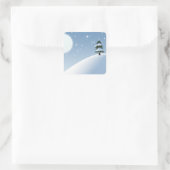 Winter Wonderland Quadratischer Aufkleber (Tasche)