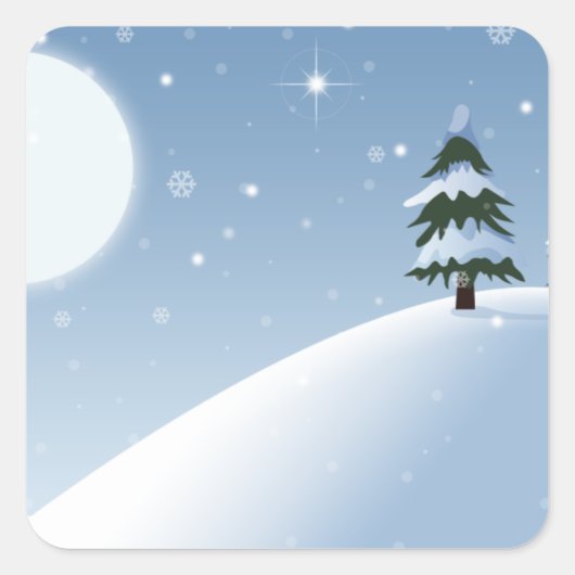Winter Wonderland Quadratischer Aufkleber (Vorderseite)