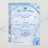 Winter Wonderland Quinceañera Einladung (Vorne/Hinten)