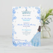 Winter Wonderland Quinceañera Einladung (Stehend Vorderseite)