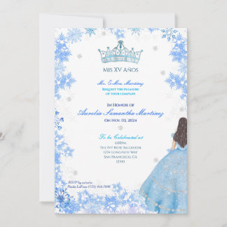 Winter Wonderland Quinceañera Einladung
