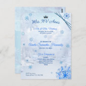 Winter Wonderland Quinceañera Einladung Postkarte (Vorne/Hinten)