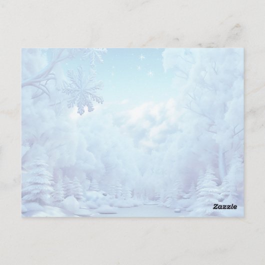 Winter Wonderland Quinceañera Einladung Postkarte (Rückseite)