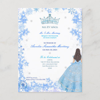 Winter Wonderland Quinceañera Einladung Postkarte