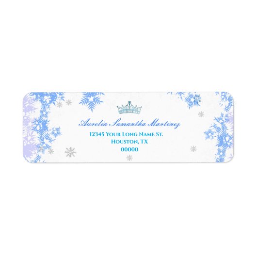 Winter Wonderland Quinceañera Rücksendeadresse (Vorne)