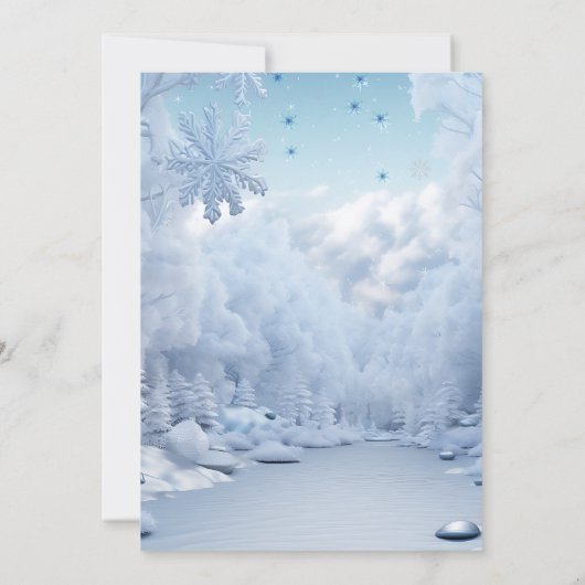 Winter Wonderland Quinceañera Save the Date (Rückseite)