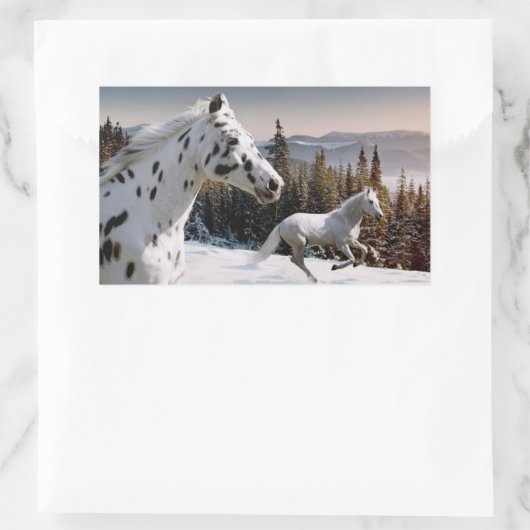 Winter Wonderland Rechteckiger Aufkleber (Tasche)