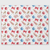 Winter Wonderland Red & Blue Geschenkpapier (Flach)