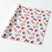 Winter Wonderland Red & Blue Geschenkpapier (Ungerollt)