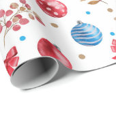 Winter Wonderland Red & Blue Geschenkpapier (Rolleneckpunkt)