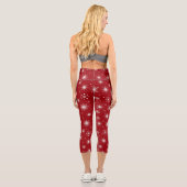 Winter Wonderland Red Leggings with Snowflakes (Rückseite)