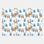 Winter Wonderland Rentier Geschenkpapier Set (Vorderseite)