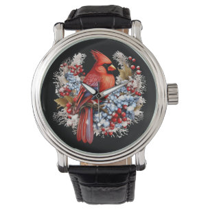 Winter Wonderland Roter Kardinal Armbanduhr