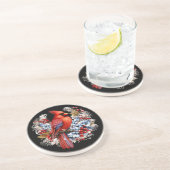 Winter Wonderland Roter Kardinal Getränkeuntersetzer (Seite)