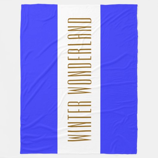 WINTER WONDERLAND Royal Blue White Stripes Fleecedecke (Vorderseite)