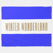 WINTER WONDERLAND Royal Blue White Stripes Fleecedecke (Vorderseite (Horizontal))