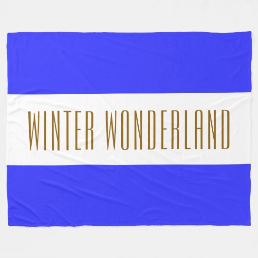 WINTER WONDERLAND Royal Blue White Stripes Fleecedecke (Vorderseite (Horizontal))
