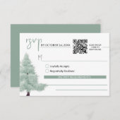 Winter Wonderland RSVP Karte mit QR Code (Vorne/Hinten)
