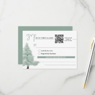 Winter Wonderland RSVP Karte mit QR Code