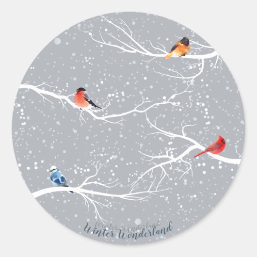 Winter Wonderland Runder Aufkleber (Vorderseite)