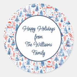 Winter Wonderland Runder Aufkleber