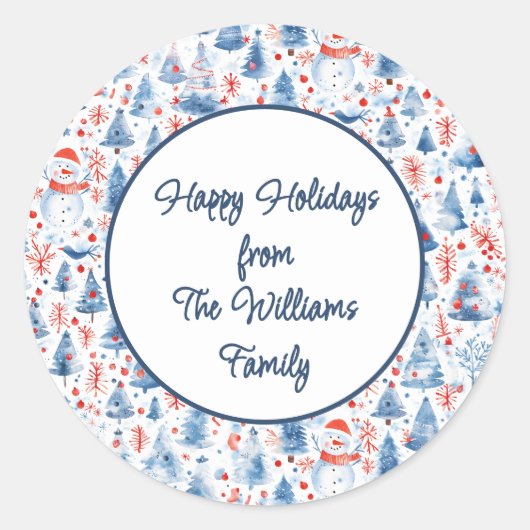 Winter Wonderland Runder Aufkleber (Vorderseite)