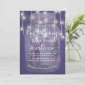 Winter Wonderland Rustic Mason Jar Lights Hochzeit Einladung (Stehend Vorderseite)
