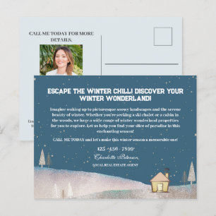 Winter Wonderland Saisonale Immobilien Postkarte