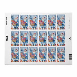 Winter Wonderland Santa Adressaufkleber