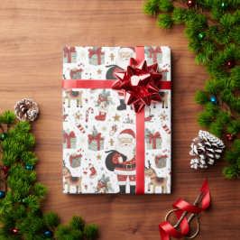 Winter Wonderland Santa & Friends Geschenkpapier