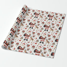 Winter Wonderland Santa & Friends Geschenkpapier