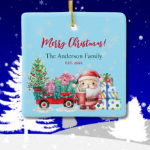 Winter Wonderland Santa Geschenke Wasserfarbe Orna