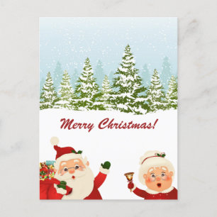 Winter Wonderland Santa und Mrs. Claus Weihnachten Postkarte
