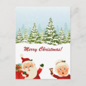 Winter Wonderland Santa und Mrs. Claus Weihnachten Postkarte (Vorderseite)