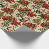 Winter Wonderland Santa und Weihnachtsbaumen Geschenkpapier (Ecke)