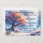 Winter Wonderland Save the Date Foto Ankündigung (Rückseite)