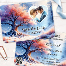 Winter Wonderland Save the Date Foto Ankündigung