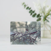 Winter Wonderland Save the Date Postkarte (Stehend Vorderseite)