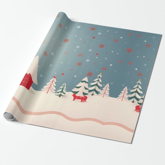 Winter Wonderland Scene Geschenkpapier (Ungerollt)