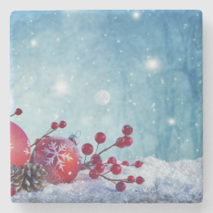 Winter Wonderland Scene Steinuntersetzer