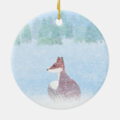 Winter Wonderland Scene with Fox Keramik Ornament (Hinten)