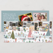 Winter Wonderland Scene Zwei-Foto-Flachkarte (Vorne/Hinten)