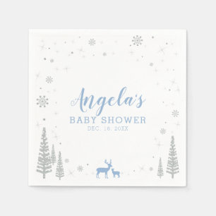 Winter Wonderland Schnee Baby Shower Papier Servie Serviette