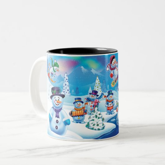 Winter Wonderland Schnee Menschen Tasse individuel (Vorderseite Links)