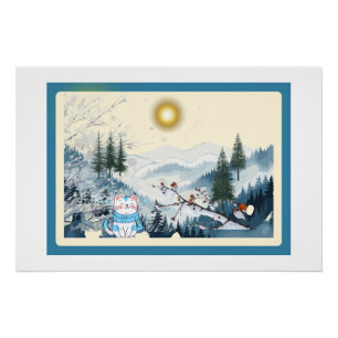 Winter Wonderland Schnee Nacht Poster