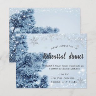 Winter Wonderland,Schnee,Schneeflocken Probedinner Einladung
